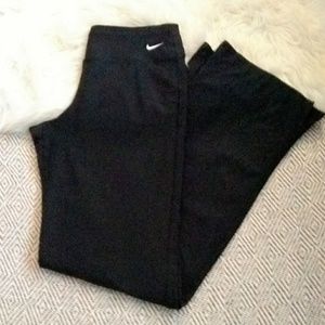 Nike work out pants black with white check stretch